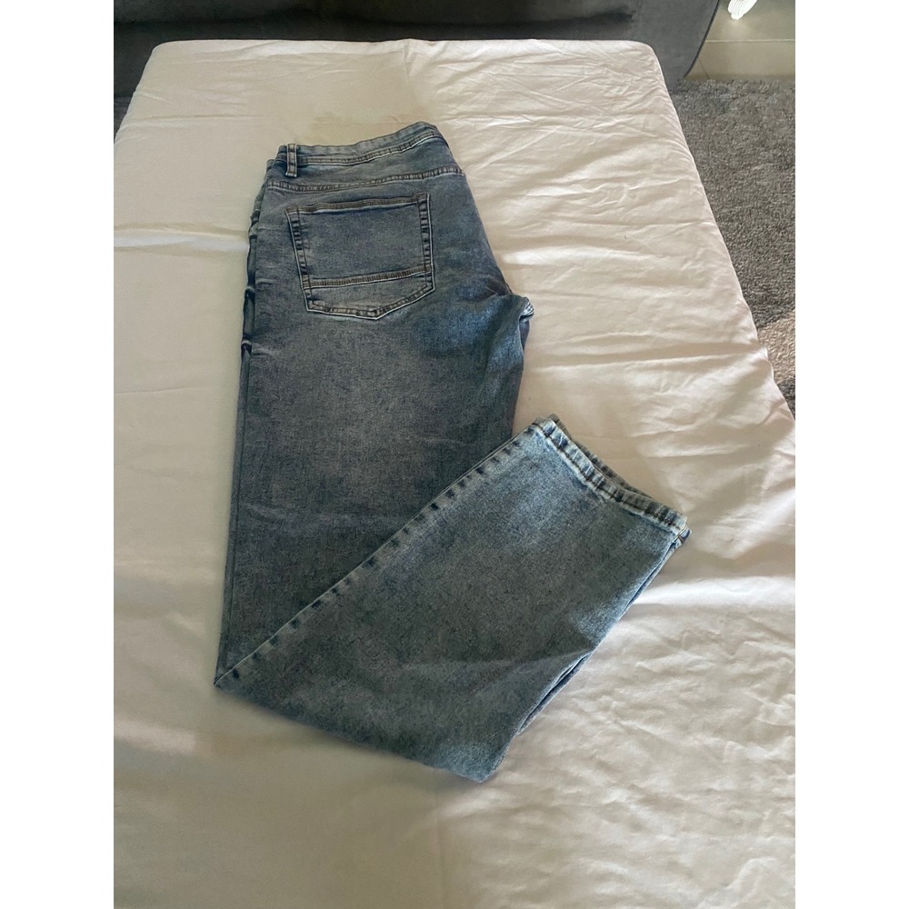 Span Mens Straight Leg Jeans Acid‎ Wash Blue Denim Size 36x32 Pants